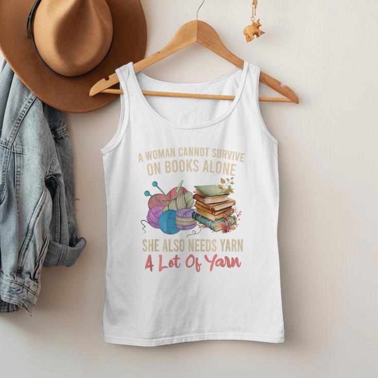 A Woman Cannot Survive On Books Alone She Needs Yarn Crochet Premium Tri-Blend Men Tank Top