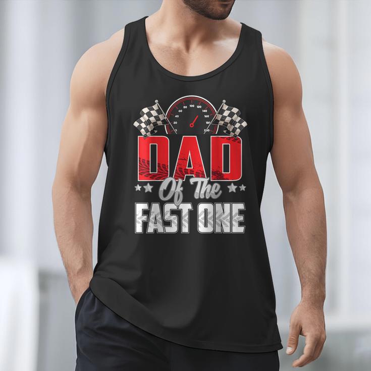 1 Year Old Racing Car Fast One Birthday 1st Family Dad Men Tank Top