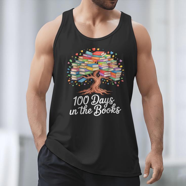 100th Day Of School Books Tree Reading Men Tank Top