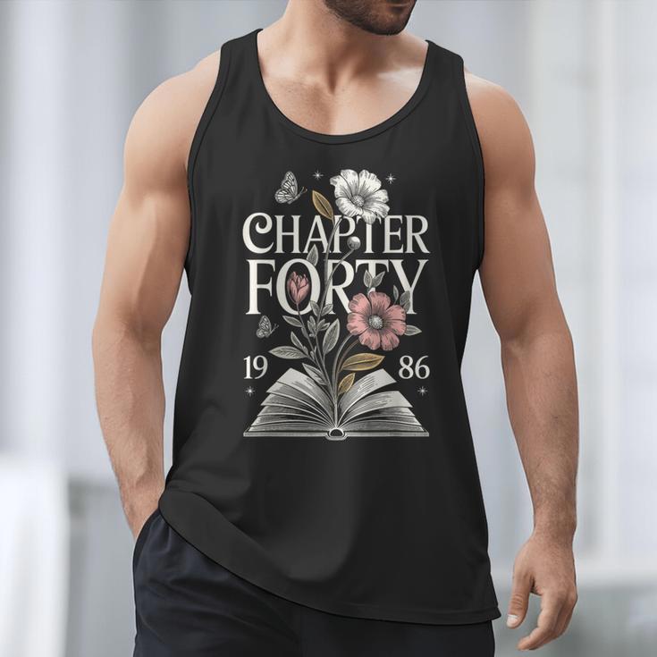 1986 Chapter Forty 40th Birthday Wildflower Book 40 Year Old Men Tank Top