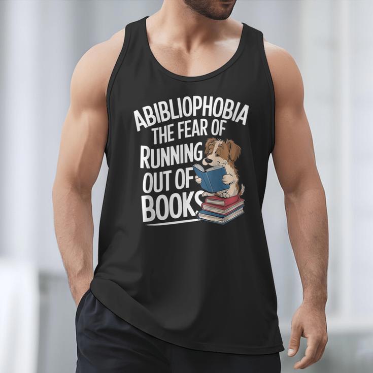 Abibliophobia Dog Book Lover Library Men Tank Top