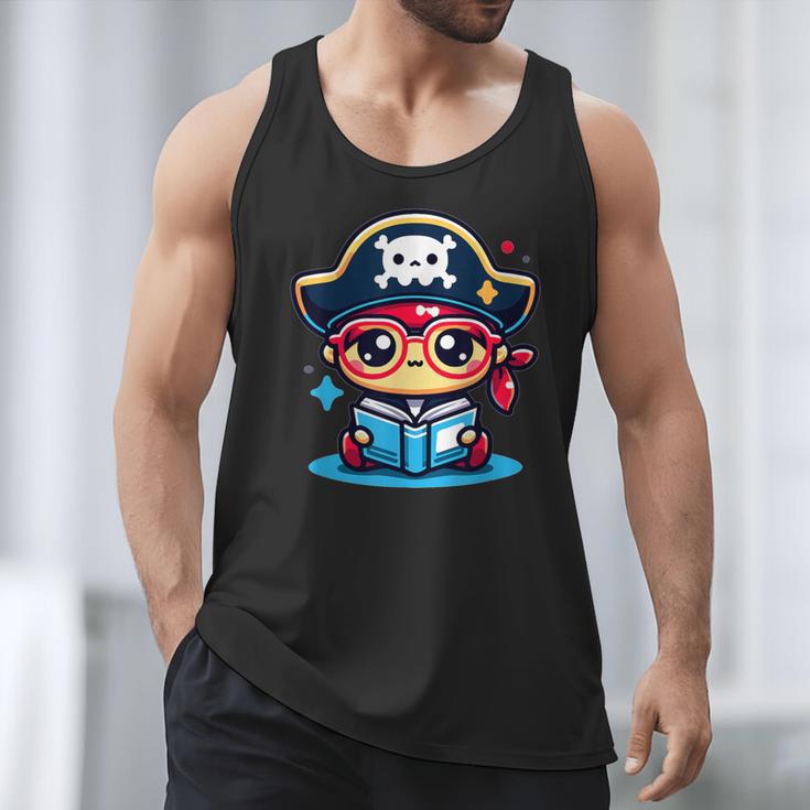 Adorable Book Lover Pirate With Reading Glasses Cute Men Tank Top Adorable Book Lover Pirate With Reading Glasses Cute Men Tank Top