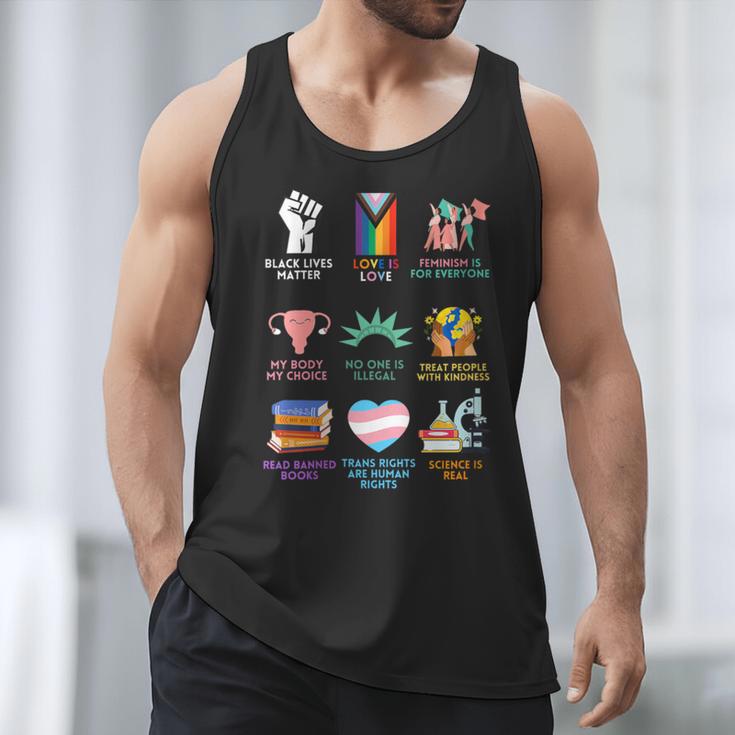 Ally Anti Trump Liberal BLM Love Is Love Banned Books Icons Men Tank Top