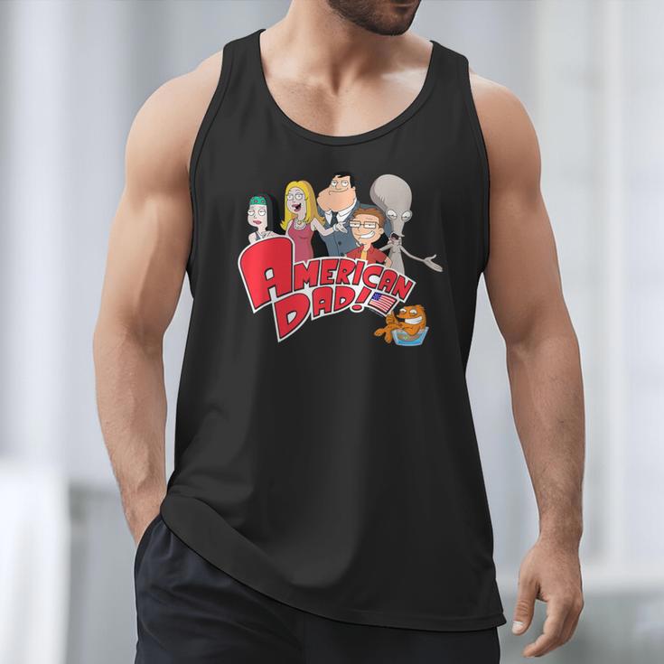American Dad Show Logo With Family Cartoon Men Tank Top