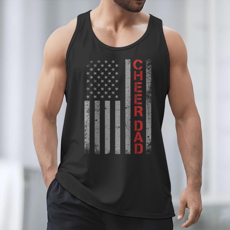American Flag Cheer Dad Vintage Patriotic Father Cheerleader Men Tank Top