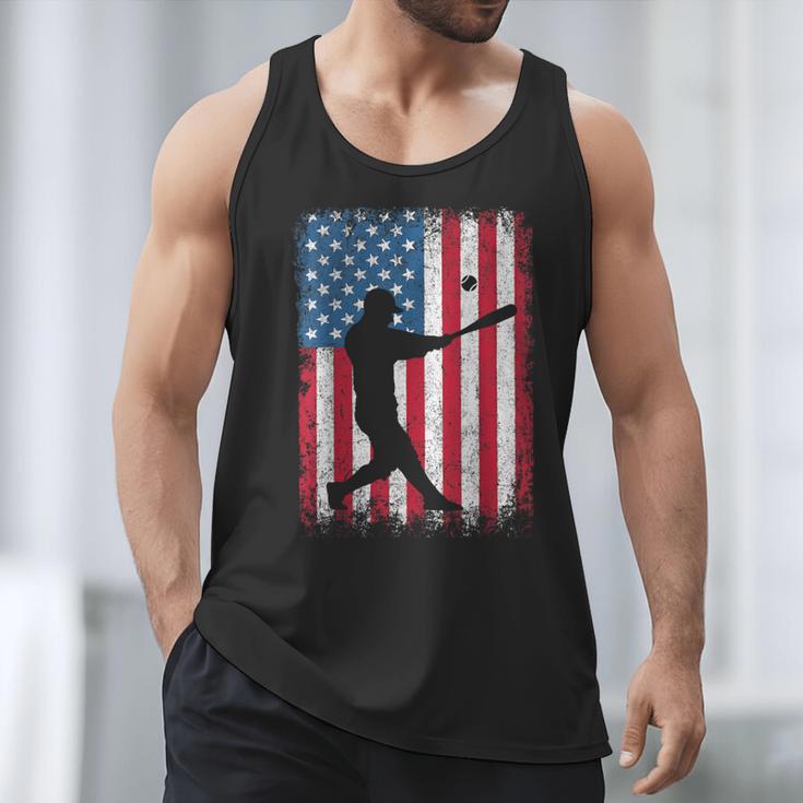 American Flag Vintage Baseball Flag Dad Mom Tee T-Shirt Men Tank Top