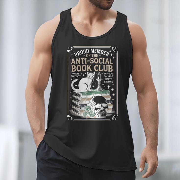 Anti-Social Book-Club Cat Graphic Men Tank Top Anti-Social Book-Club Cat Graphic Men Tank Top