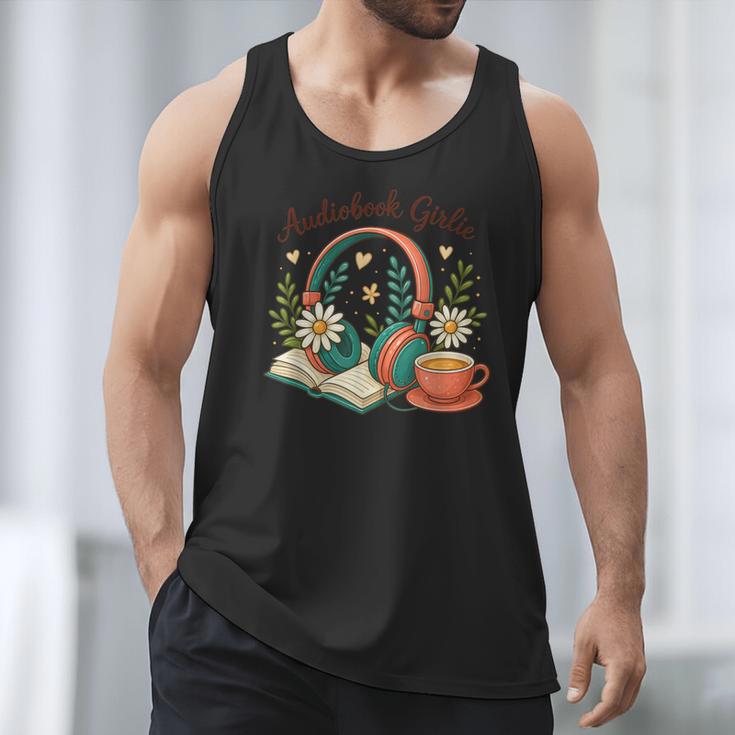 Audiobook Girlie Headphones Book Tea Love Men Tank Top