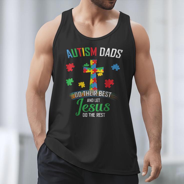 Autism Dad Son Father Autistic Kid Awareness Jesus Christian Men Tank Top