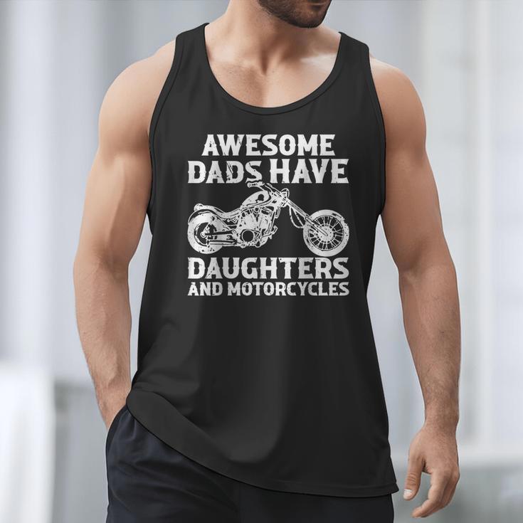 Awesome Dads Have Daughters And Motorcycles Men Fathers Day Men Tank Top