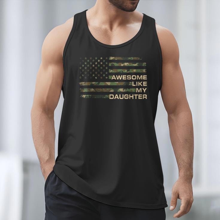 Awesome Like My Daughter Men Fathers Day American Flag Dad Men Tank Top