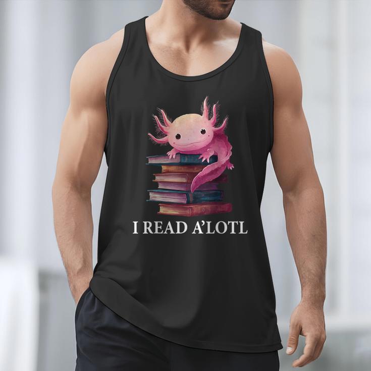 Axolotl Book Lover Librarian Reading Library Readers Men Tank Top
