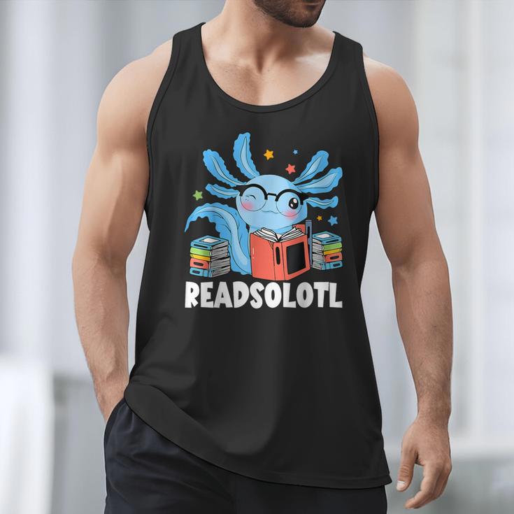 Axolotl Read Book Kawaii Reading Books For Men Women Men Tank Top