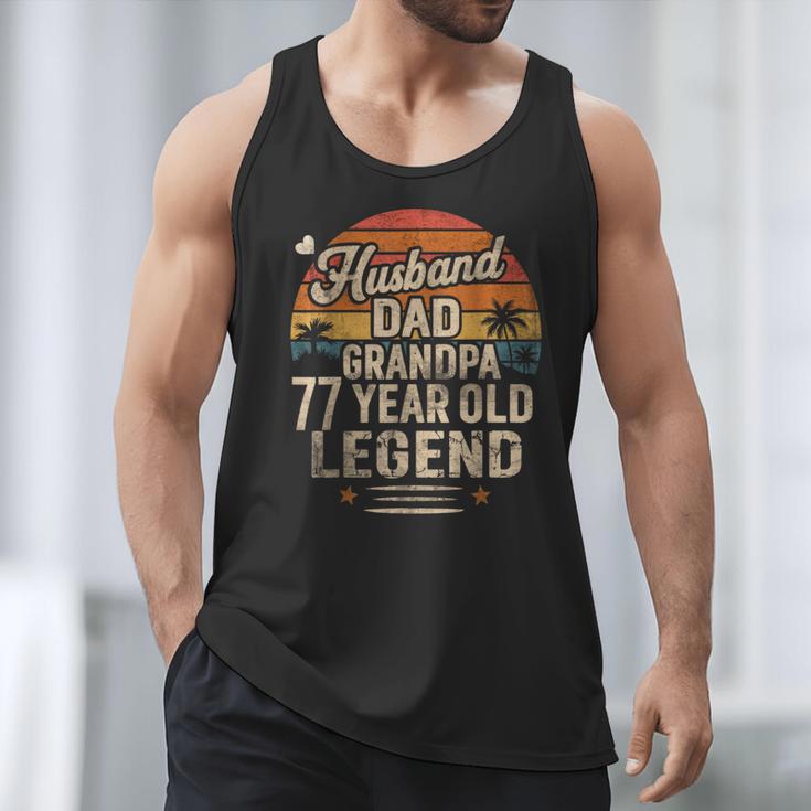Back Legend Husband Dad Grandpa 77 Year Old 77th Birthday Men Tank Top