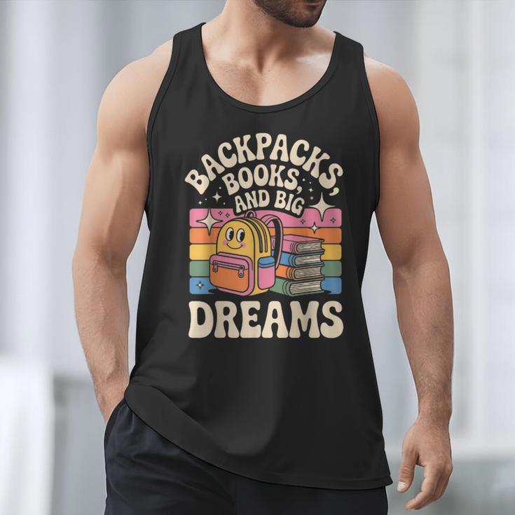 Backpacks Books And Big Dreams Cute Back To School Men Tank Top