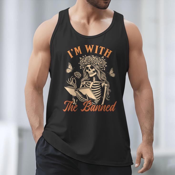 Banned Book Reading Squad Bookish I'm With The Banned Men Tank Top
