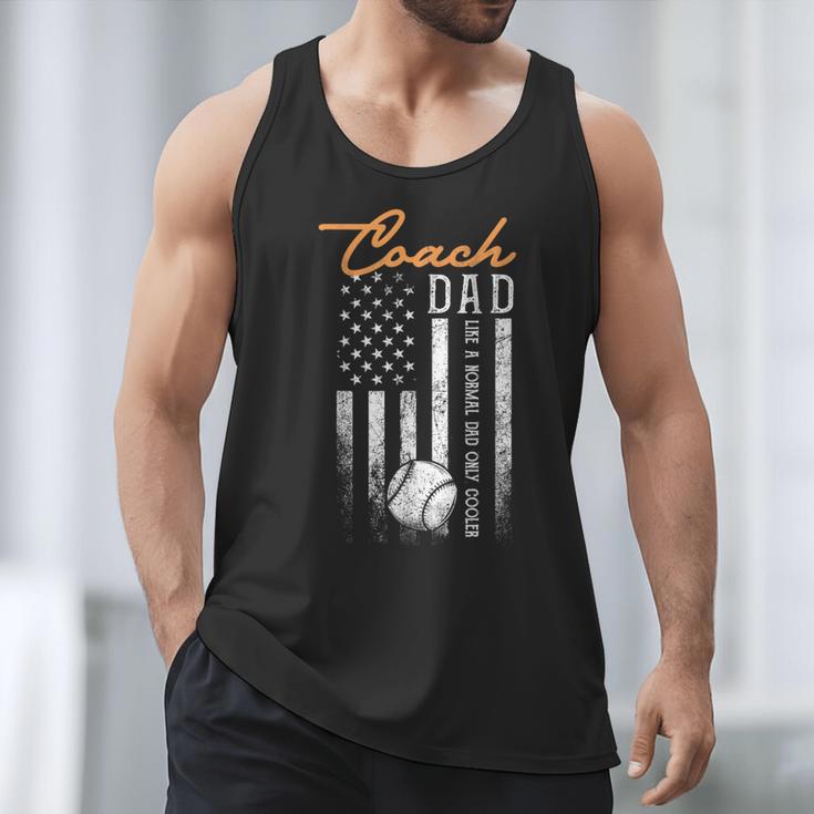 Baseball Coach Dad Like A Normal Dad Only Cooler USA Flag Men Tank Top Baseball Coach Dad Like A Normal Dad Only Cooler USA Flag Men Tank Top