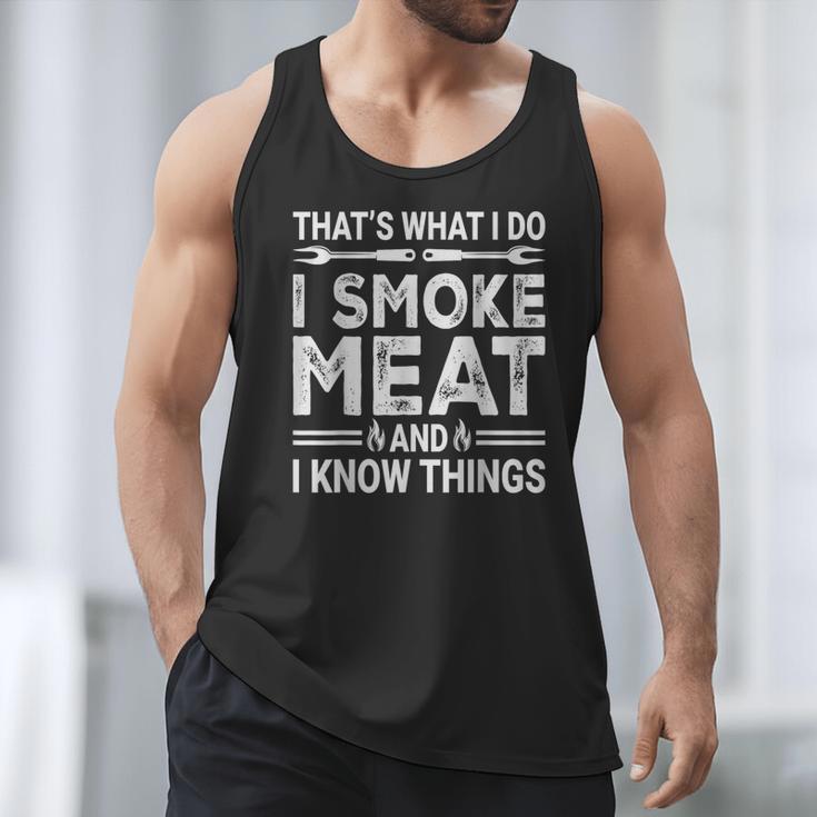 BBQ Grilling Dad Smoking Meat Barbecue Pun Pit Master Father Men Tank Top