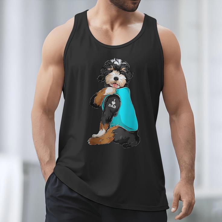 Bernedoodle I Love Dad Tattoo Apparel Dog Dad Dads Men Tank Top