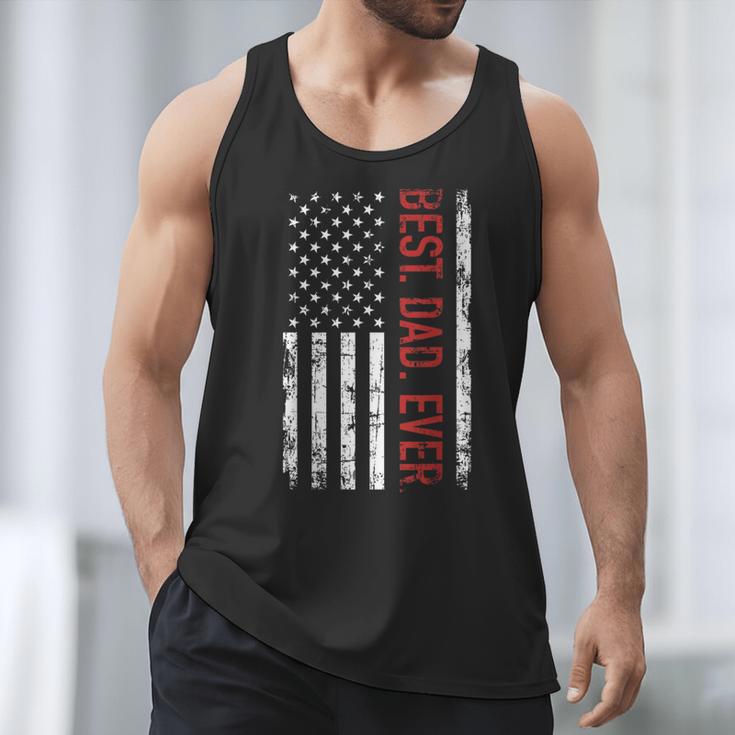 Best Dad Ever US American Flag Gift For Father's Day Short Sleeve Men Tank Top