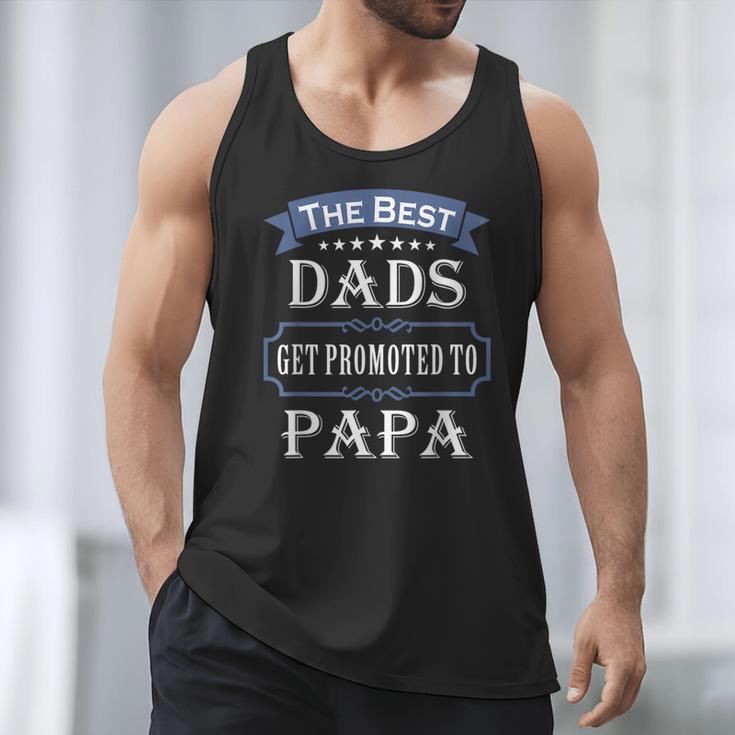 The Best Dads Get Promoted To Papa Father's Day New Grandpa Men Tank Top