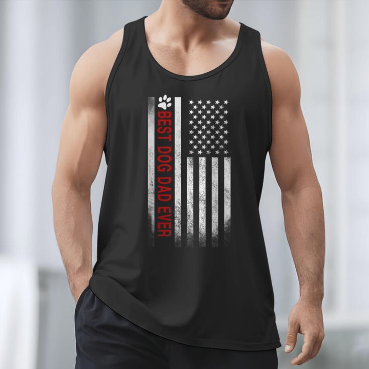 Best Dog Dad Ever American Flag For Best Father Men Tank Top