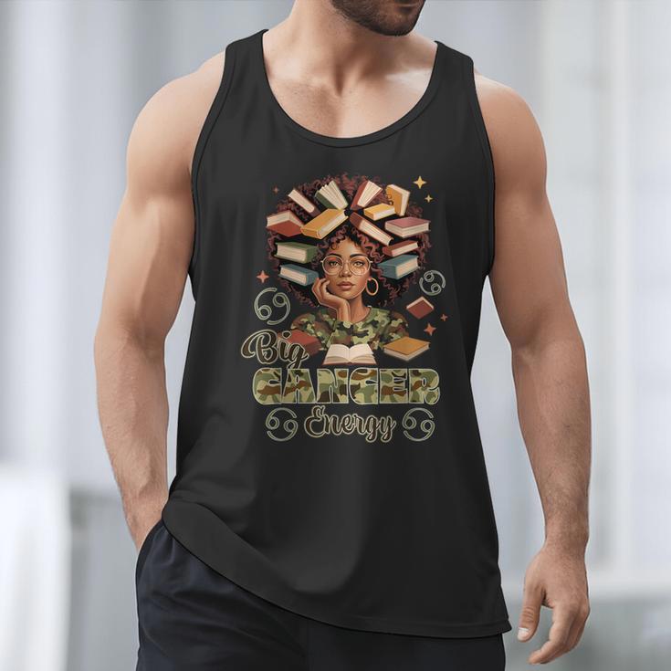 Big Cancer Energy Woman Camo Zodiac Book Teacher Men Tank Top