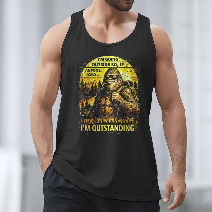 Bigfoot Outdoor Hiking Dad Joke Im Outstanding Sasquatch Men Tank Top