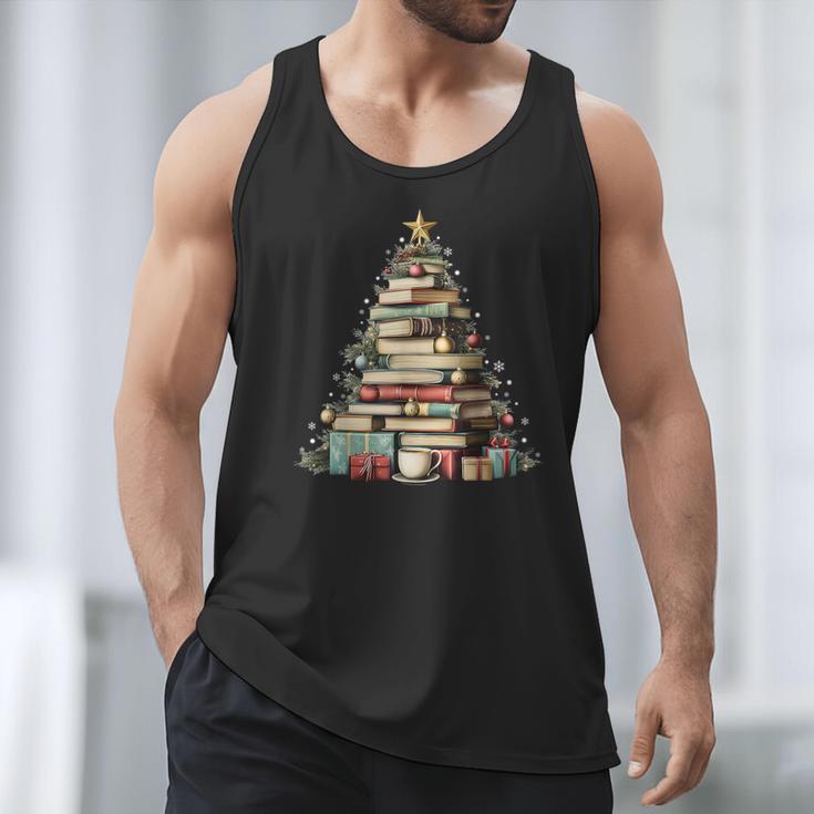 Book Christmas Tree Books Lovers Xmas Teacher Men Women Kids Men Tank Top