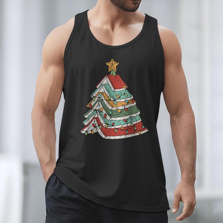 Book Christmas Tree For Librarians Book Lovers Men Tank Top