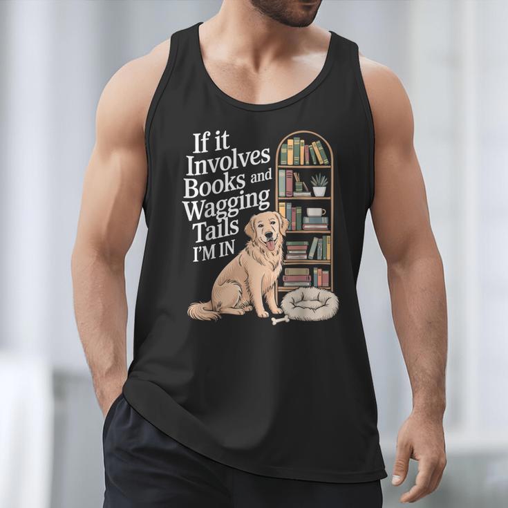 Book And Dog Lover Bookworm Reader Book Lover Men Tank Top