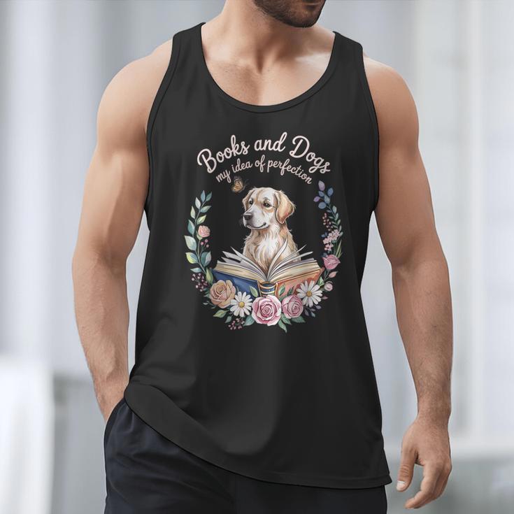 Book And Dog Lover Reading Humor Librarian Men Tank Top