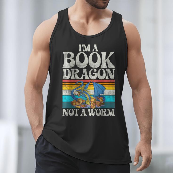 Im a Book Dragon Not a Worm Dragon Men Tank Top