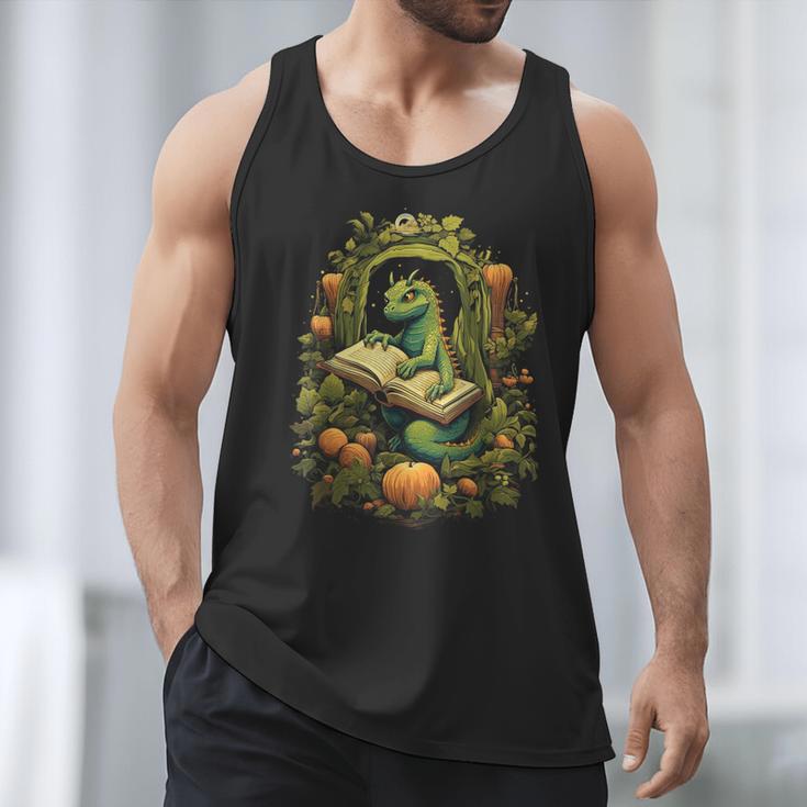 Book Dragon Reading Books Bookworm Fantasy Men Tank Top