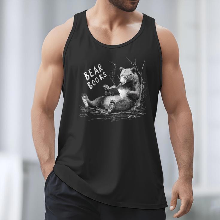 Book Lover Bear Cozy Reading Bear Graphic Bear Books Men Tank Top