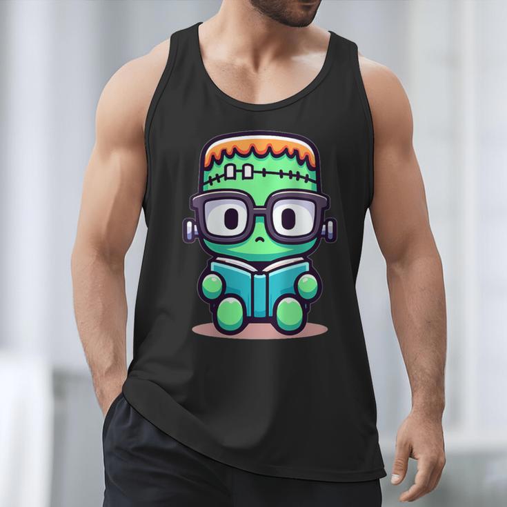 Book Lover Frankenstein's Monster With Reading Glasses Men Tank Top