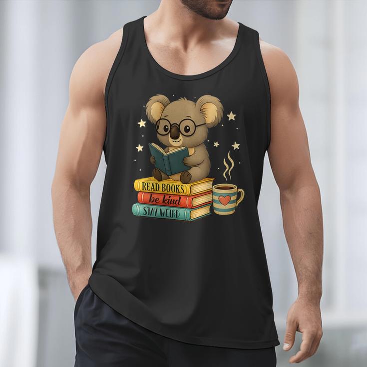 Book Lover Koala Reading Bookish Library Read Books Be Kind Men Tank Top