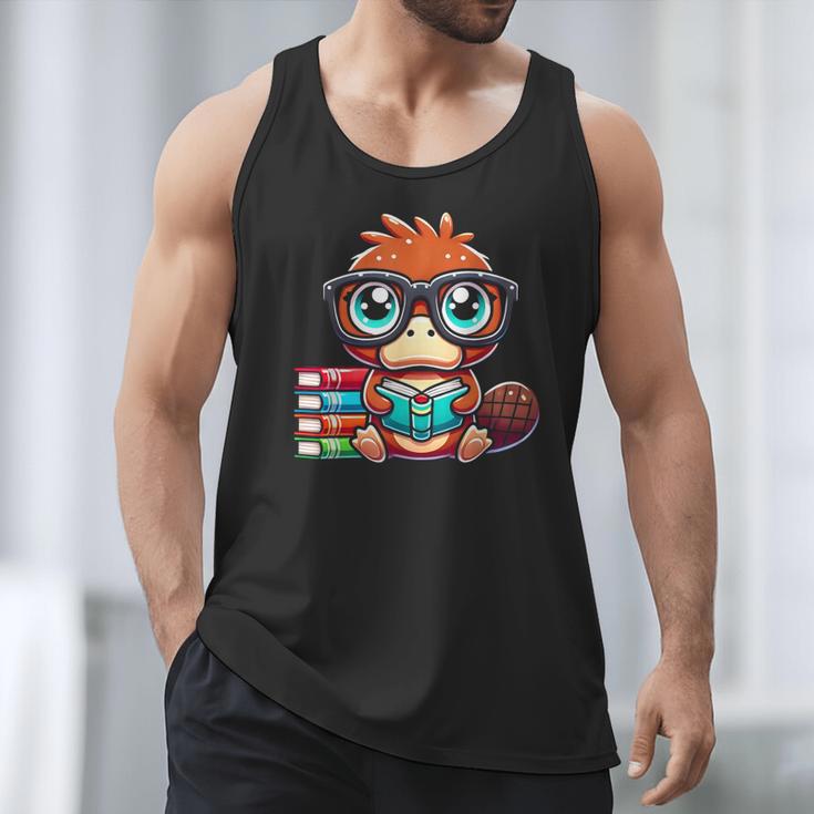 Book Lover Reading Platypus Men Tank Top