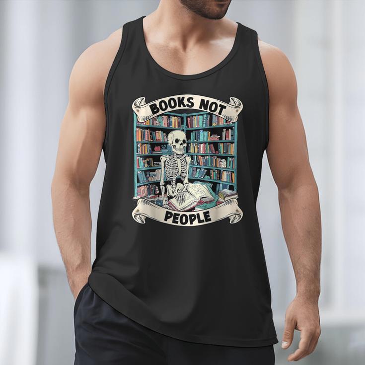 Book Lover Skeleton Reading Love Books Not People Men Tank Top