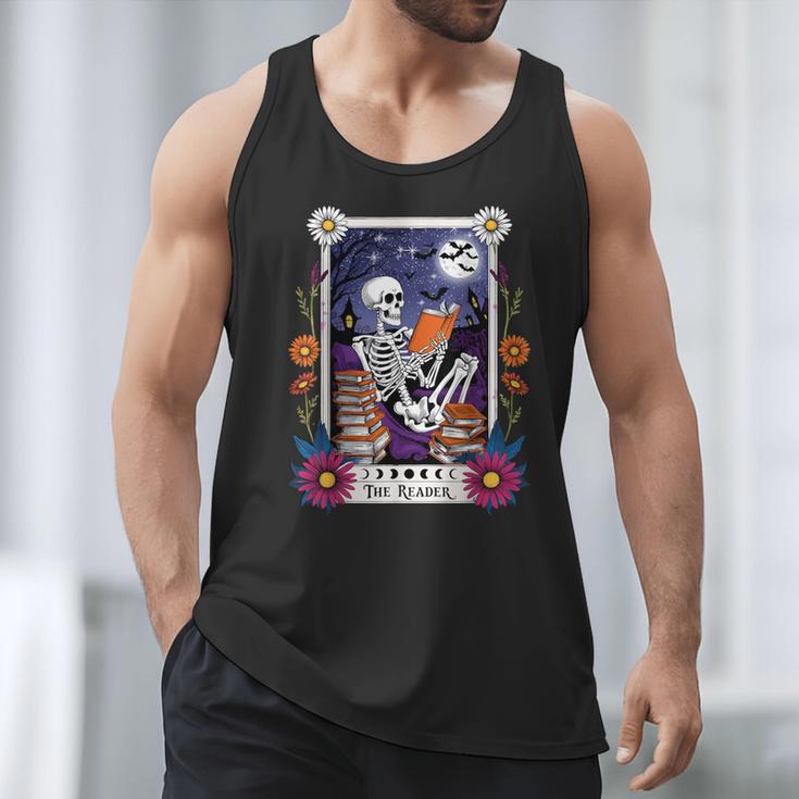 Book Lover Tarot Card The Reader Mystic Skeleton Men Tank Top Book Lover Tarot Card The Reader Mystic Skeleton Men Tank Top