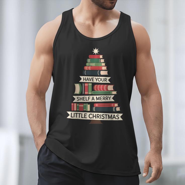 Book Merry Little Christmas Tree Holiday Men Tank Top