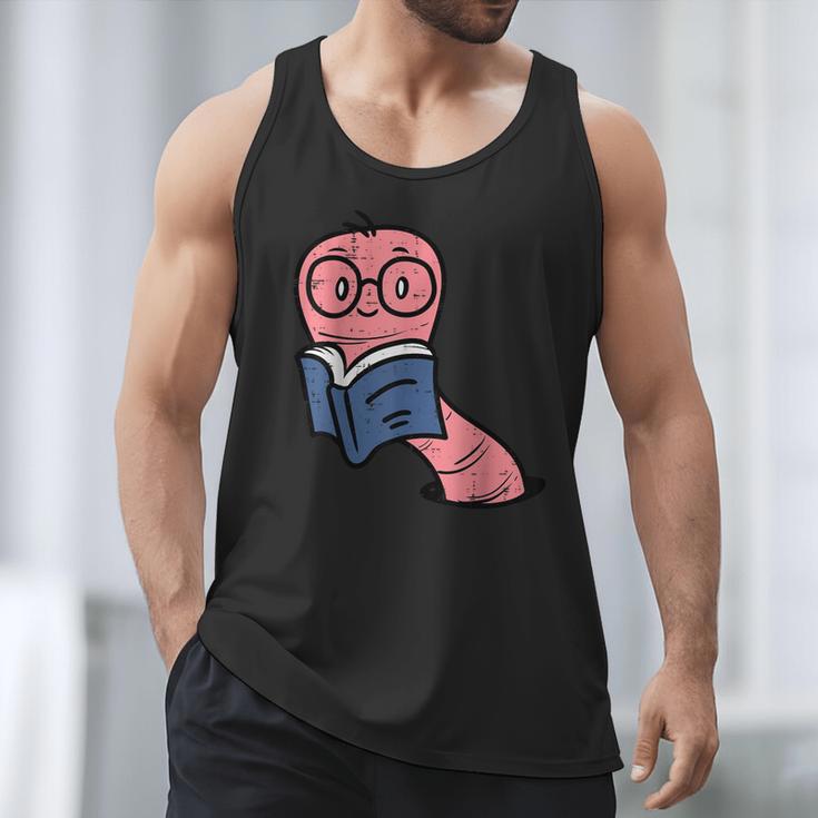Book Worm Pun Read Reading Librarian America Men Women Kids Men Tank Top