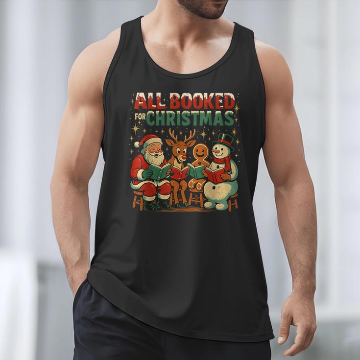 All Booked For Christmas Book Lover Men Tank Top