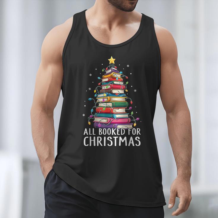 All Booked For Christmas Book Christmas Tree Lights Men Tank Top