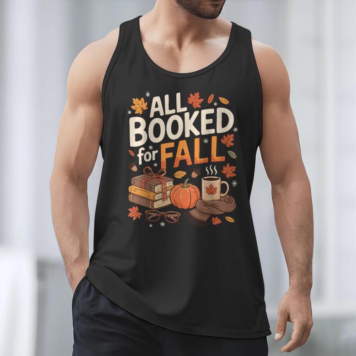 All Booked For Fall Pumpkin Books Thanksgiving Autumn Leaves Men Tank Top