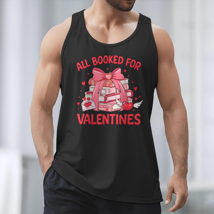 All Booked For Valentine Bow Books Lover Teacher Girl Women Men Tank Top