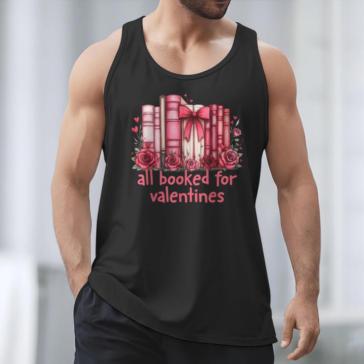 All Booked For Valentines Coquette Bow Book Lover Bookworm Men Tank Top