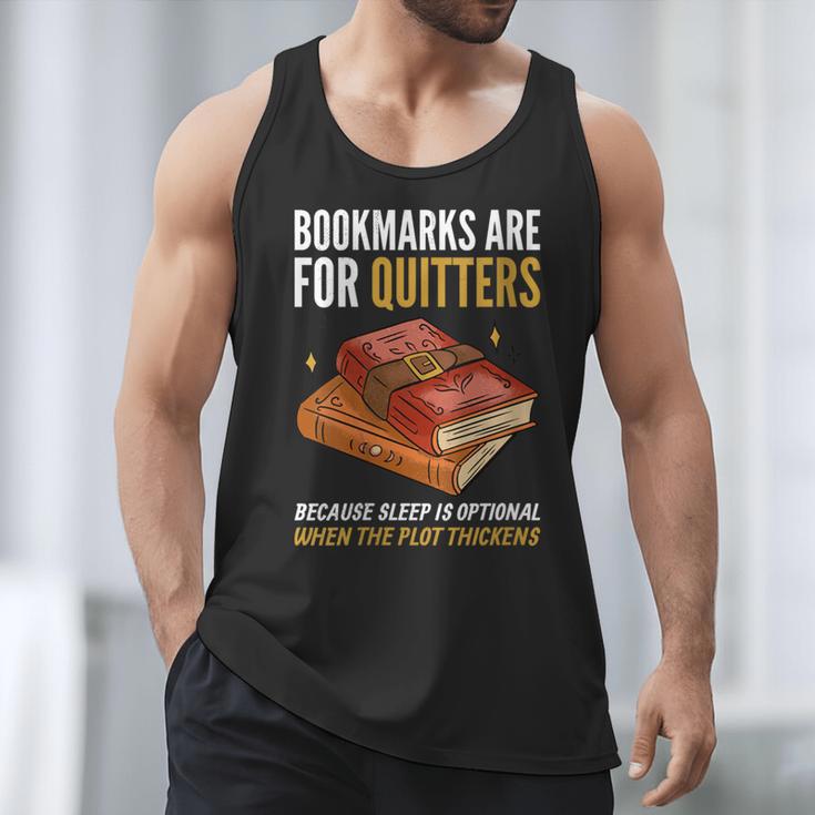 Bookmarks Are For Quitters Book Lover Saying Men Tank Top