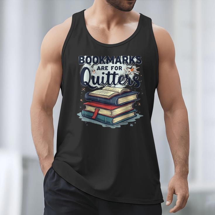Bookmarks Are For Quitters Reading Quote Book Lover Men Tank Top