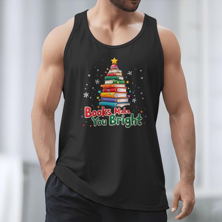 Books Make You Bright Christmas Librarian Book Lover Men Tank Top